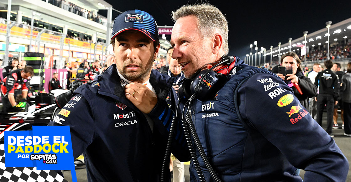 Christian Horner y Checo Pérez