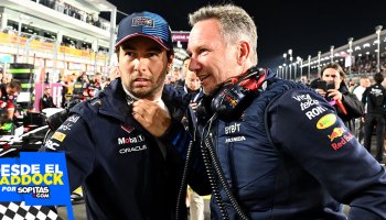 Christian Horner y Checo Pérez