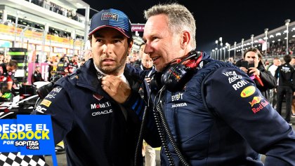 Christian Horner y Checo Pérez