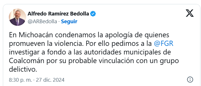 Autoridades de Coalcomán agradecen a ‘El Mencho’ y al CJNG por regalos a niños