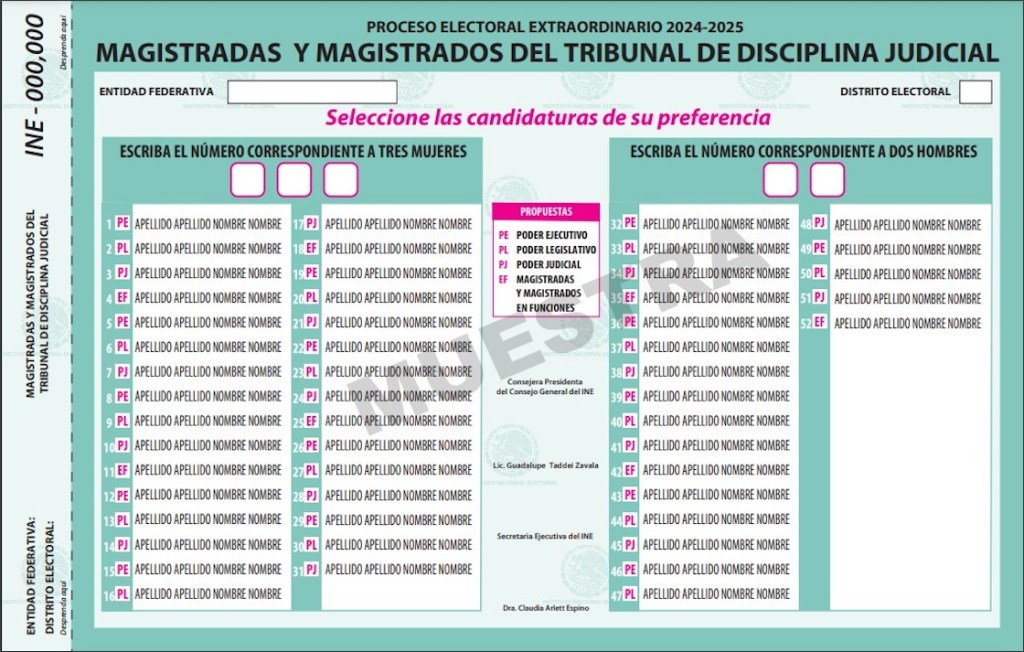 Así se ven las boletas para las elecciones del Poder Judicial 2025: ¿Cuándo son y qué se va a votar?