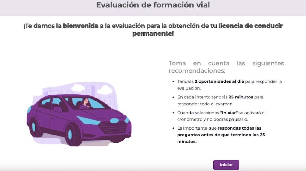 Consideraciones para el examen de la licencia permanente.