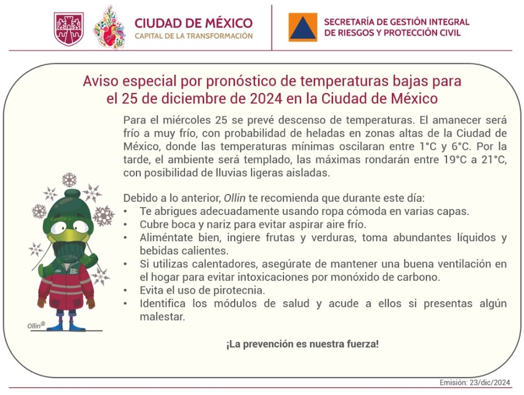 Frías Nochebuena y Navidad: El clima que esperamos en México