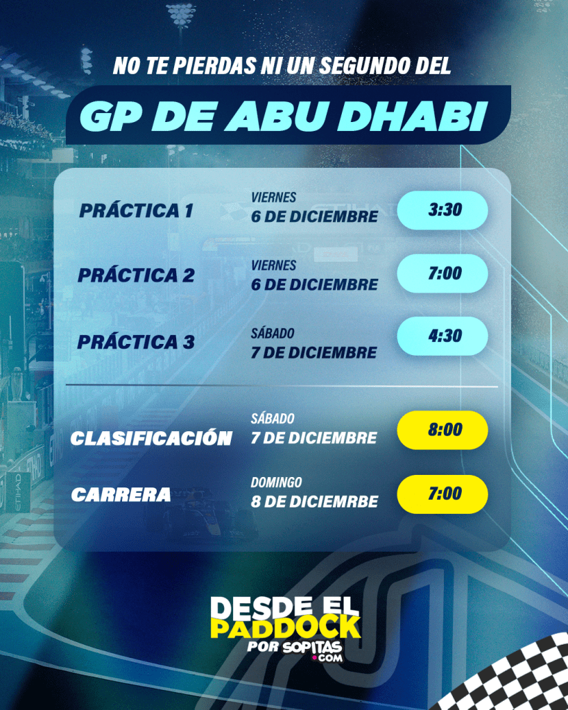 Horarios GP de Abu Dhabi 2024