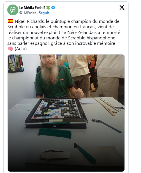 Nigel Richards, el campeón mundial de Scrabble en español sin hablar español