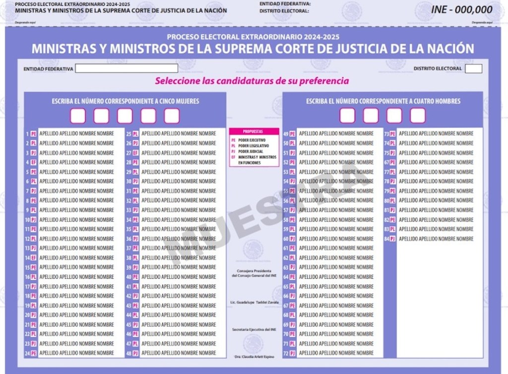 Así se ven las boletas para las elecciones del Poder Judicial 2025: ¿Cuándo son y qué se va a votar?