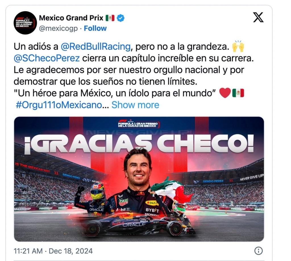 Reacciones a la salida de Checo aPérez de Red Bull