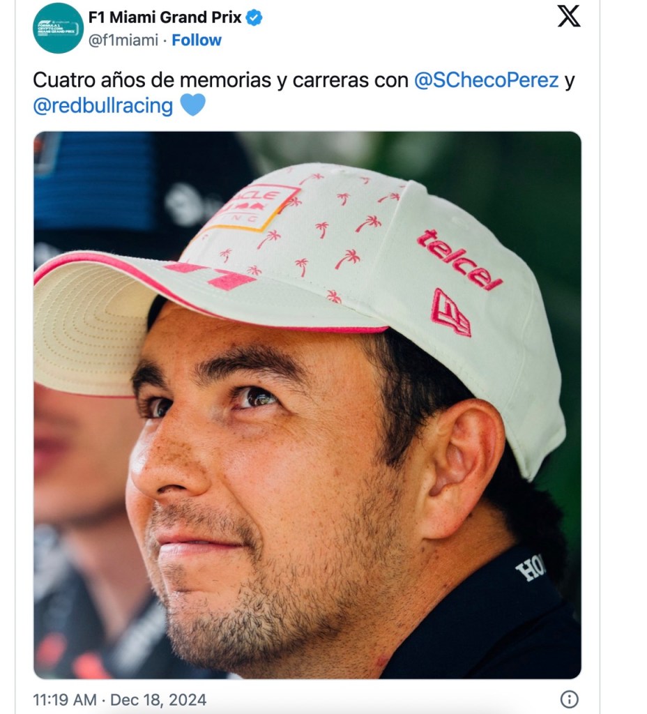 Reacciones a la salida de Checo aPérez de Red Bull