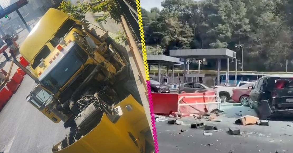 Tráiler se queda sin frenos y arrolla a 10 autos en la Autopista México-Toluca