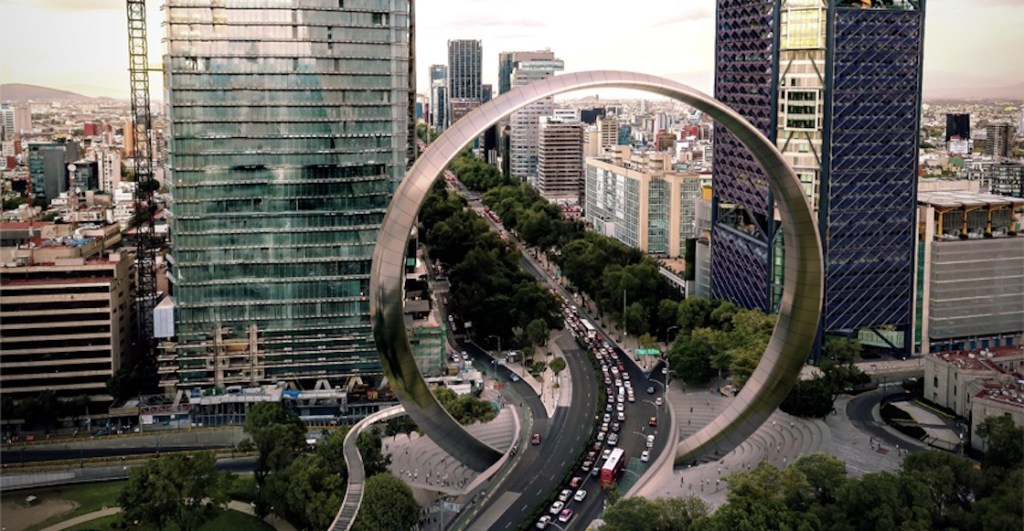 Así se hubiera visto el Arco Bicentenario en el Paseo de la Reforma.