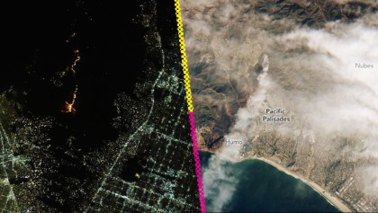 Así se ven los incendios en Los Ángeles desde el espacio