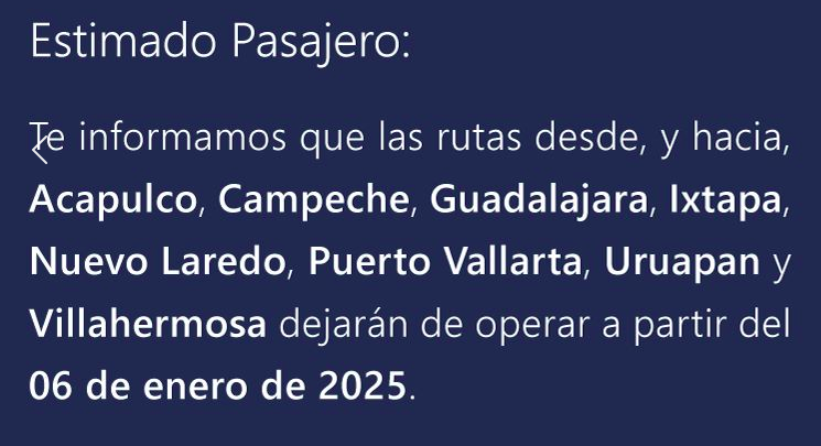 Estas son las ocho rutas que Mexicana de Aviación dejará de operar este 2025 