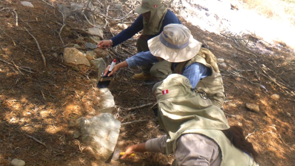 Arqueólogos encontraron la antigua pirámide en Perú.