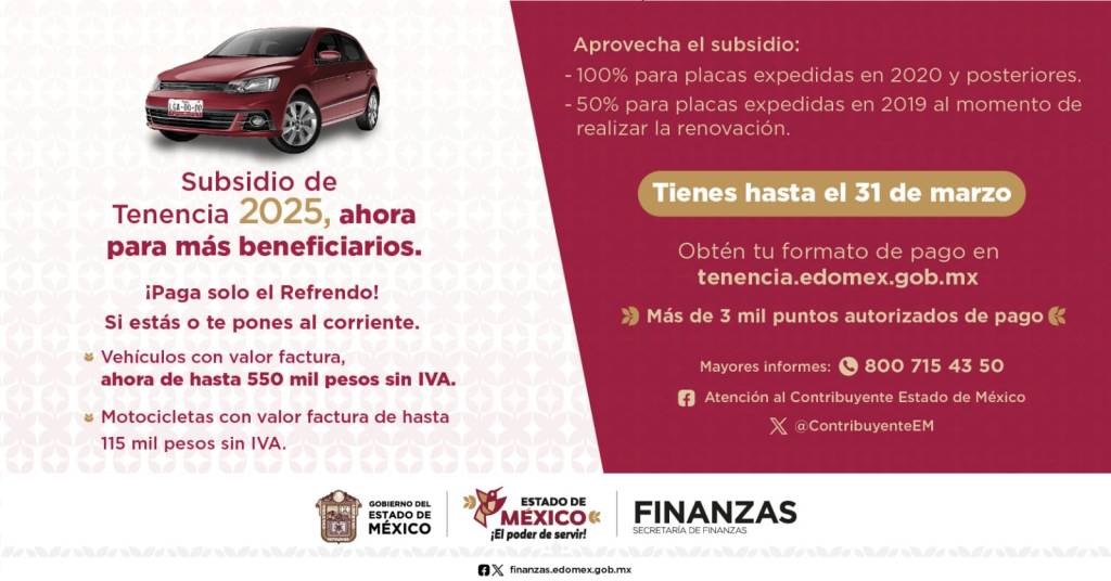 Estos conductores no pagarán Tenencia vehicular en el Estado de México este 2025