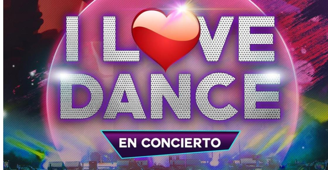 Logo del festival I LOVE DANCE 2025 con fondo de luces y escenario en vivo.